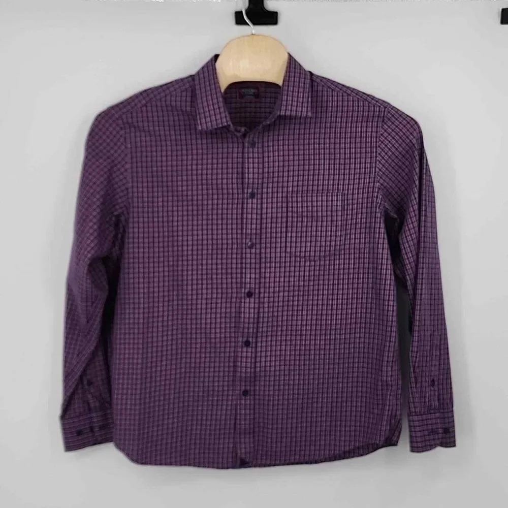 UNTUCKit Men's Trivento X-Large XL Regular Fit Blue and‎ Red Plaid Shirt